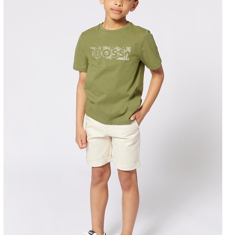 Памучна тениска с лого BOSS Kidswear