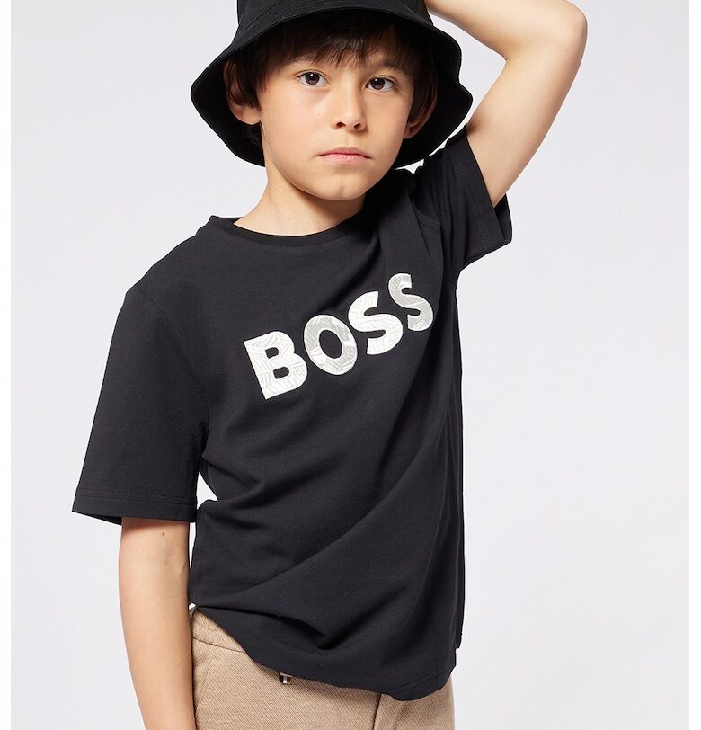 Памучна тениска с лого BOSS Kidswear