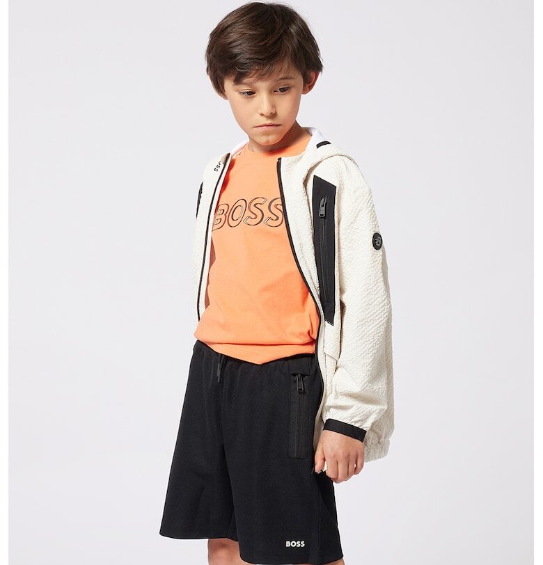 Памучна тениска с лого BOSS Kidswear