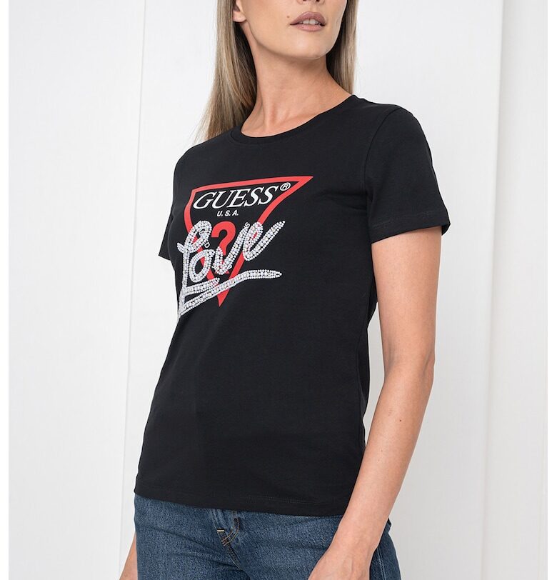 Памучна тениска с лого GUESS