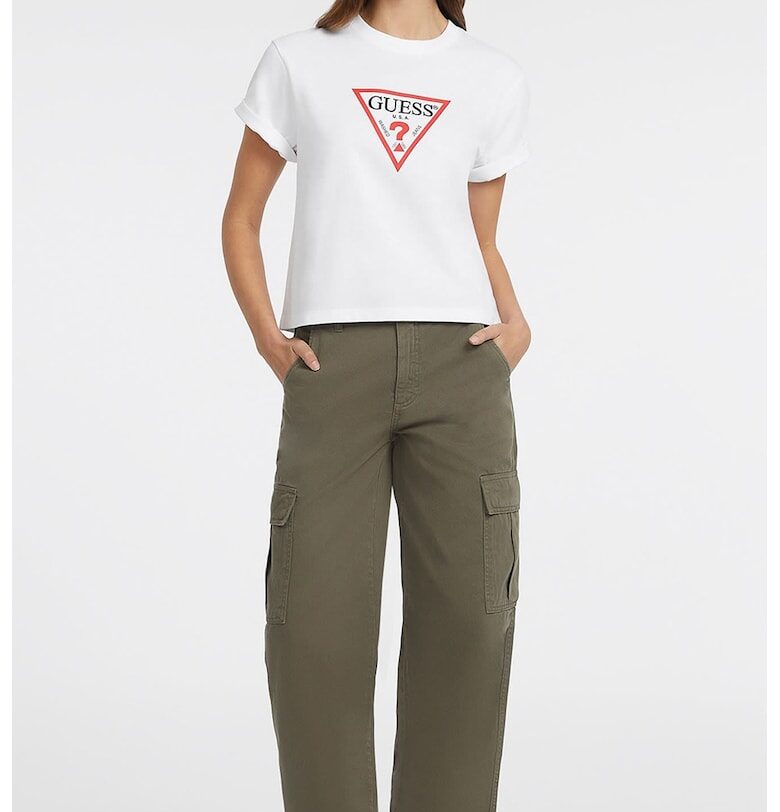 Памучна тениска с лого GUESS JEANS