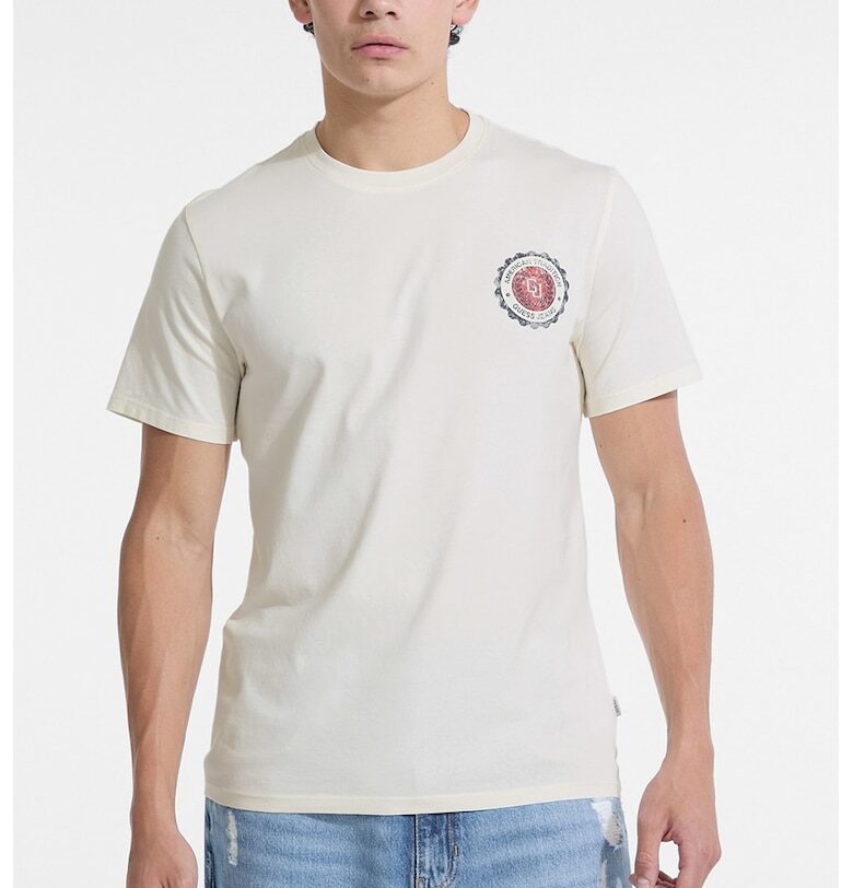 Памучна тениска с лого GUESS JEANS