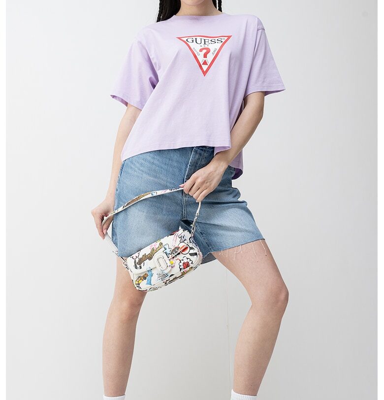 Памучна тениска с лого GUESS JEANS