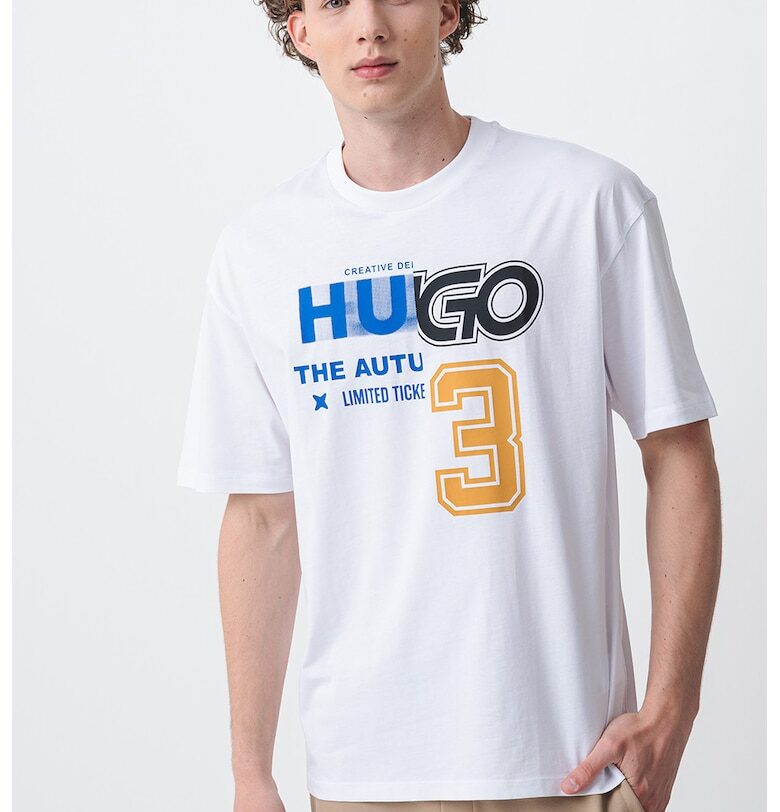 Памучна тениска с лого HUGO