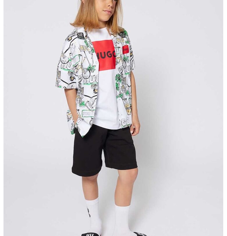 Памучна тениска с лого HUGO