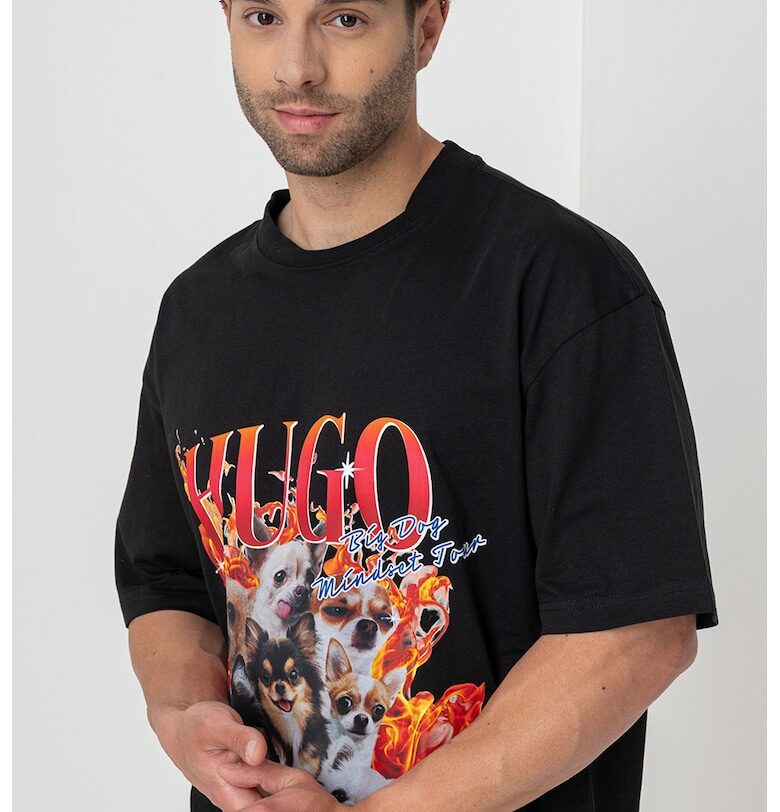 Памучна тениска с лого HUGO