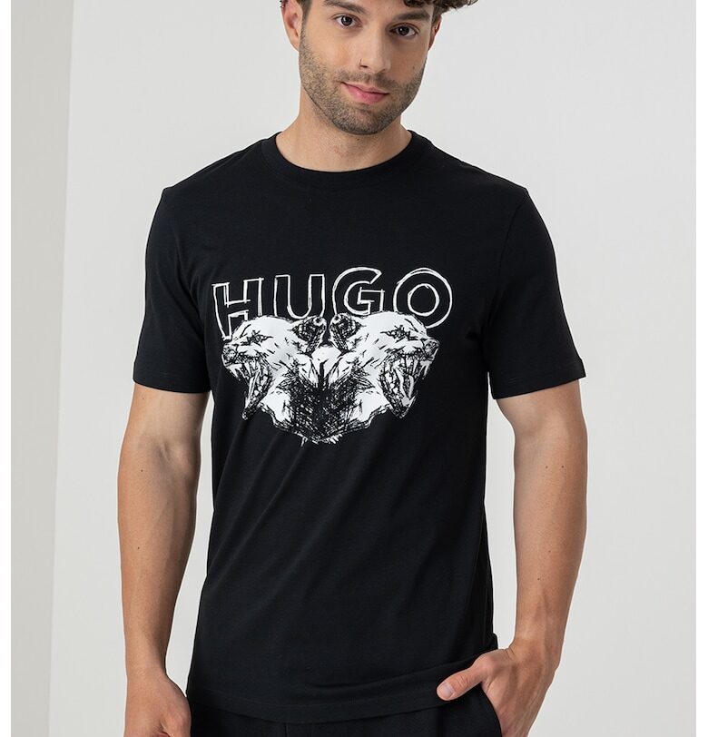 Памучна тениска с лого HUGO