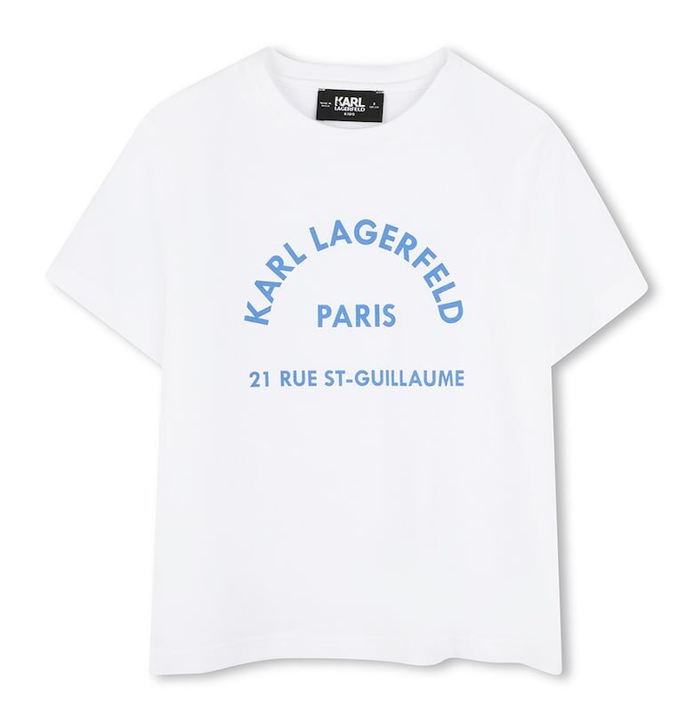 Памучна тениска с лого KARL LAGERFELD KIDS