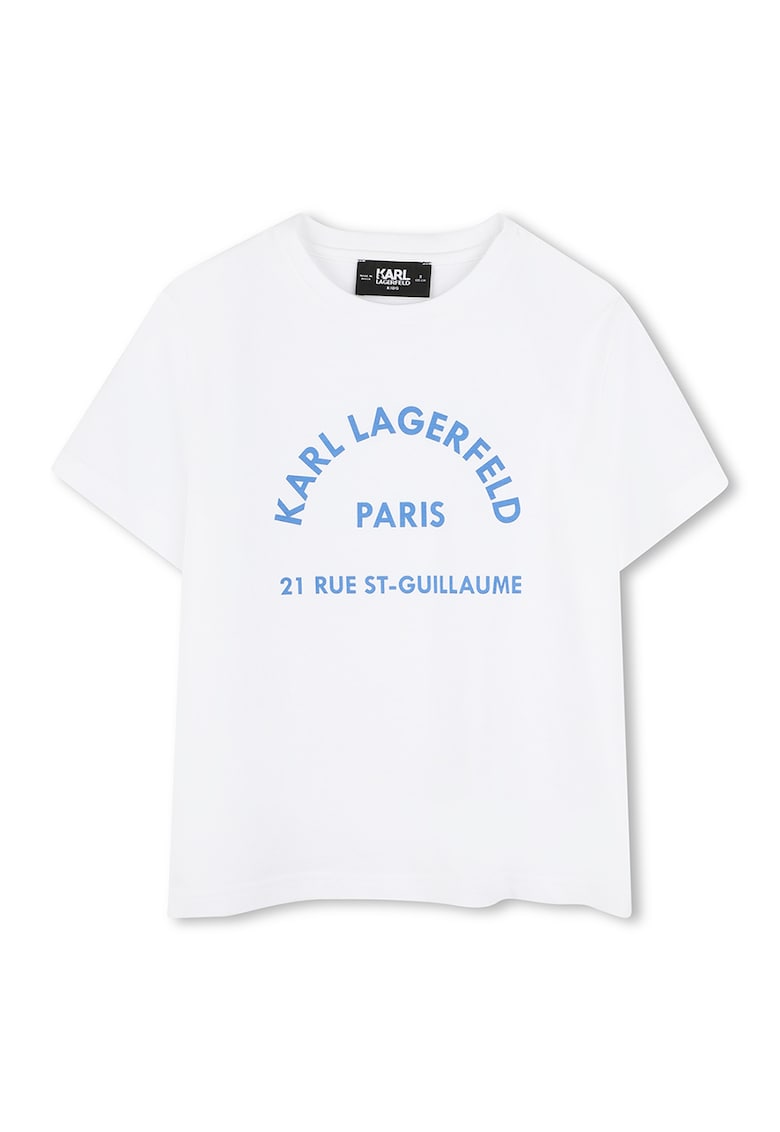 Памучна тениска с лого KARL LAGERFELD KIDS