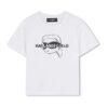 Памучна тениска с лого KARL LAGERFELD KIDS