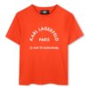 Памучна тениска с лого KARL LAGERFELD KIDS