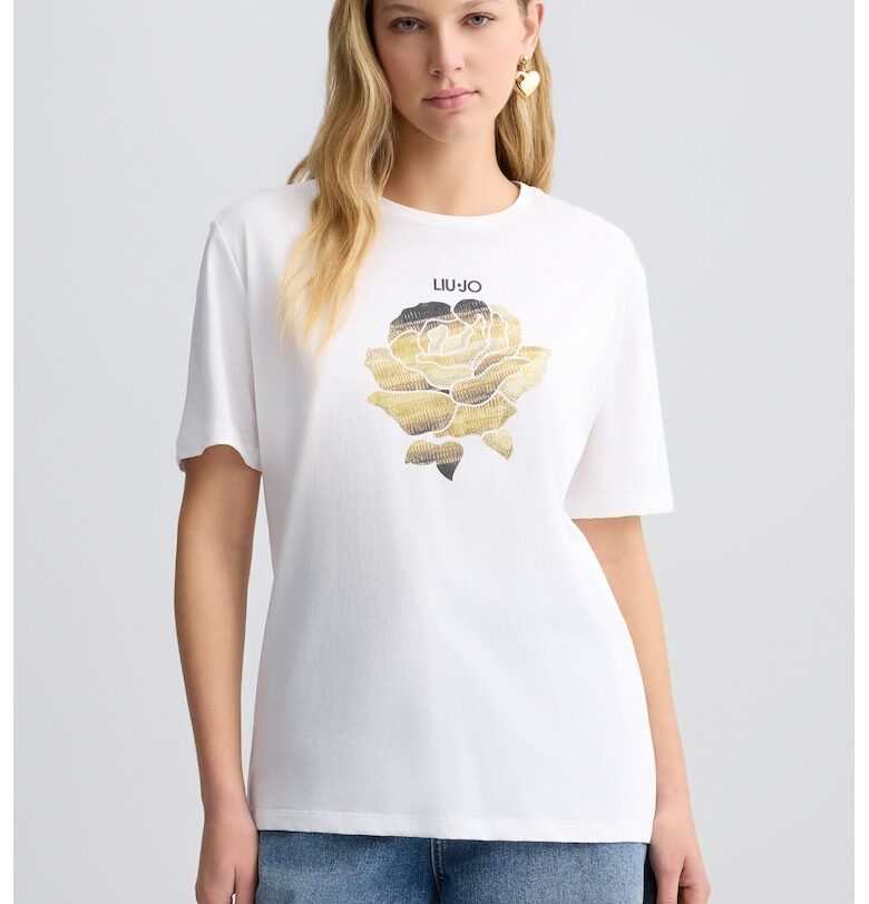 Памучна тениска с лого Liu Jo