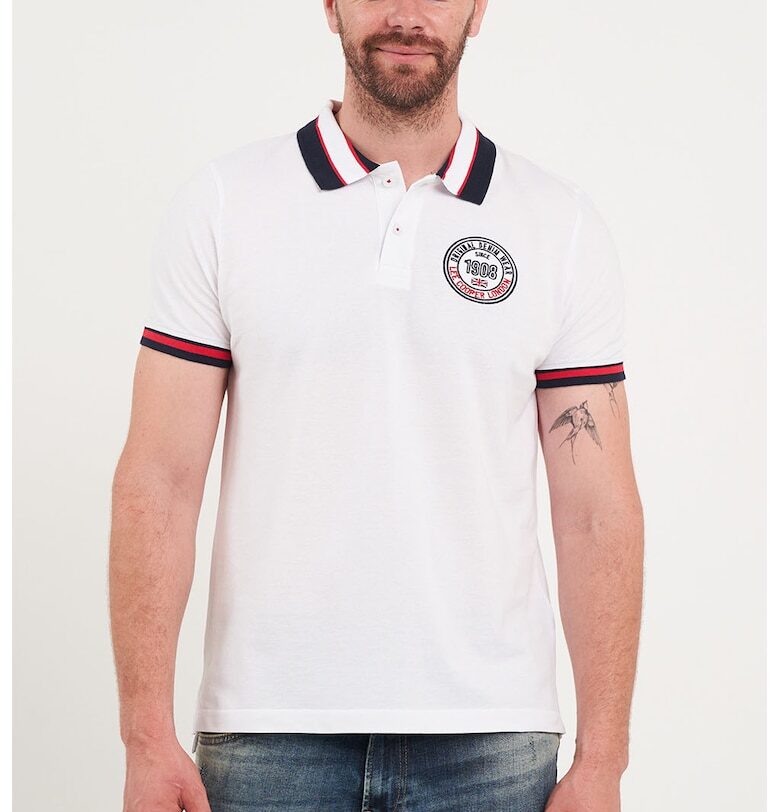 Памучна тениска с лого и яка Lee Cooper