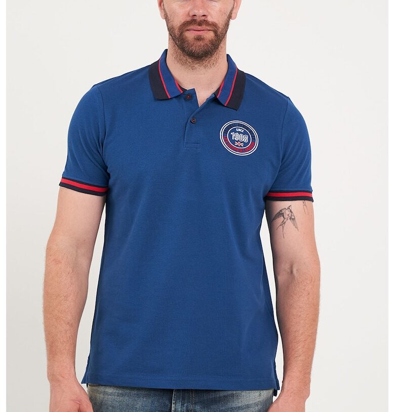 Памучна тениска с лого и яка Lee Cooper