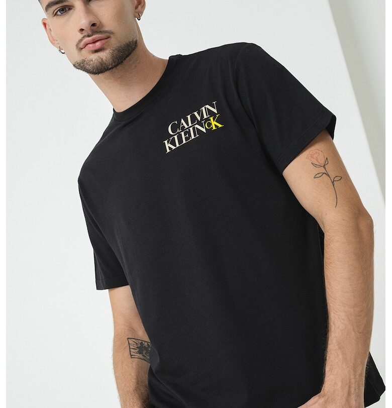 Памучна тениска с лого на гърдите CALVIN KLEIN JEANS