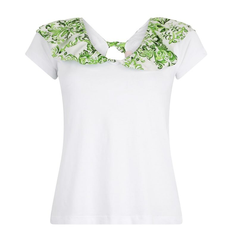 Памучна тениска с набирания Liu Jo