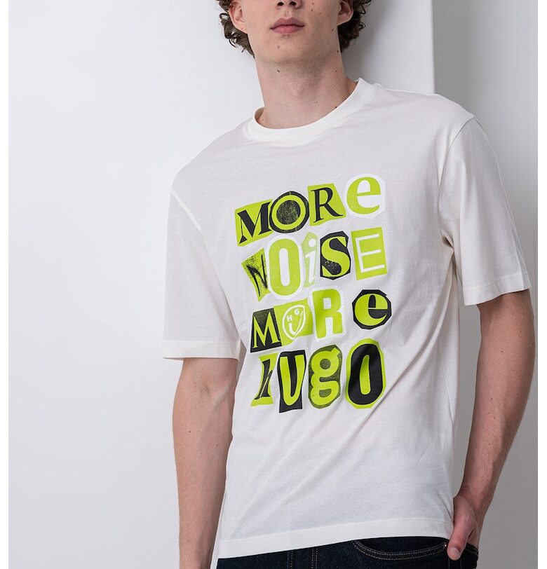 Памучна тениска с надпис HUGO