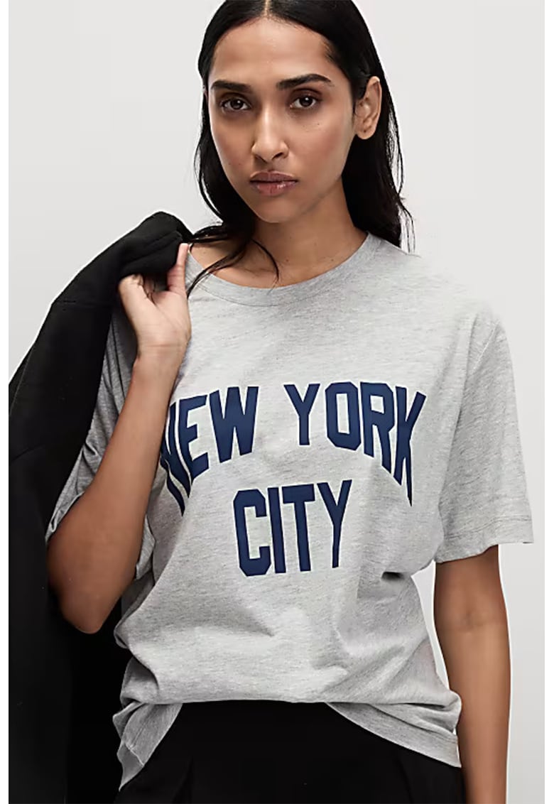 Памучна тениска с надпис Marks  Spencer