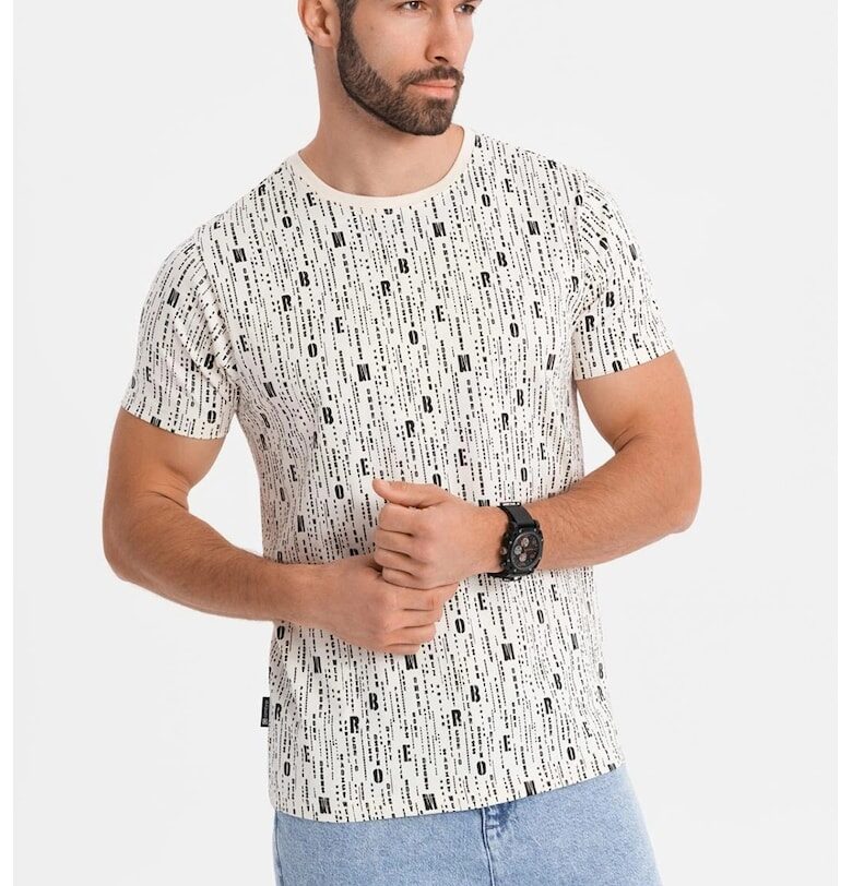 Памучна тениска с надпис OMBRE