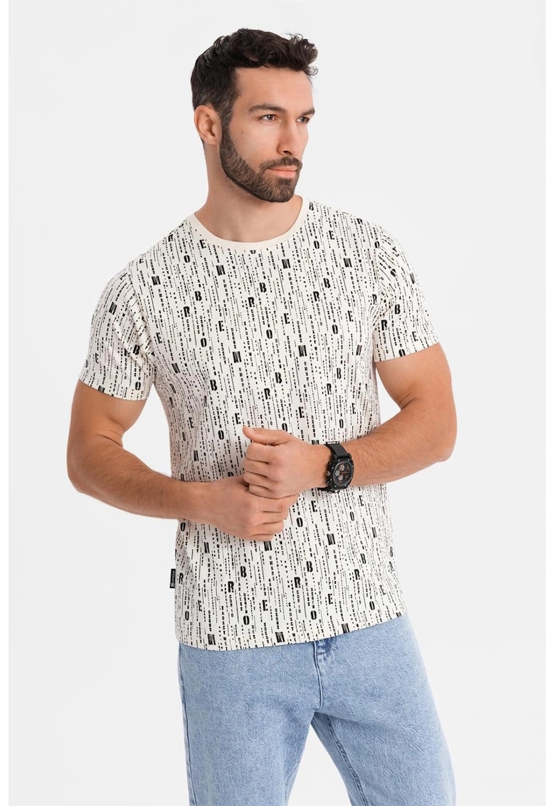 Памучна тениска с надпис OMBRE