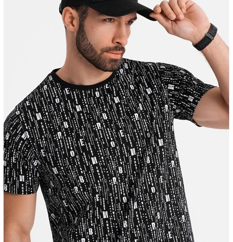 Памучна тениска с надпис OMBRE