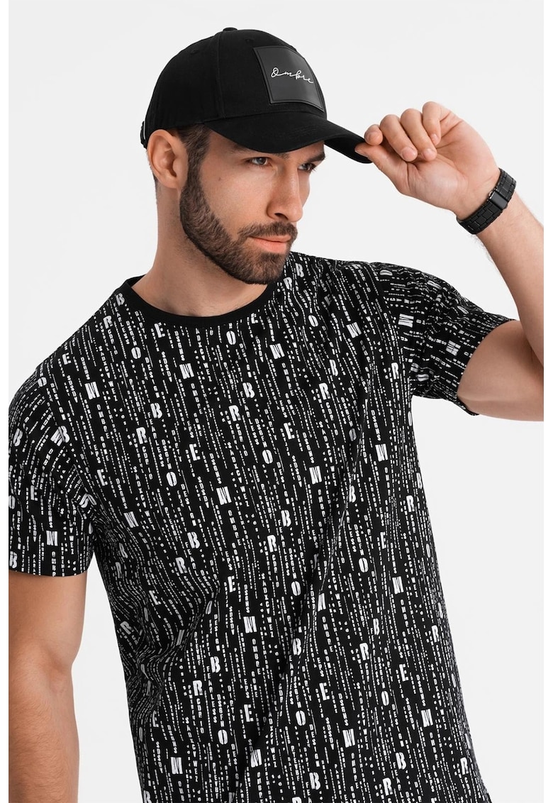 Памучна тениска с надпис OMBRE