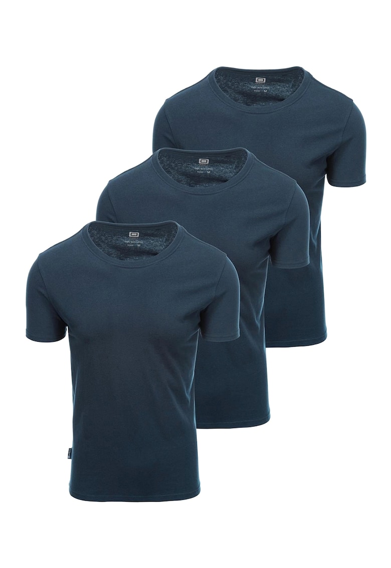 Памучна тениска с овално деколте - 3 броя OMBRE