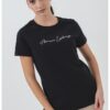 Памучна тениска с овално деколте ARMANI EXCHANGE