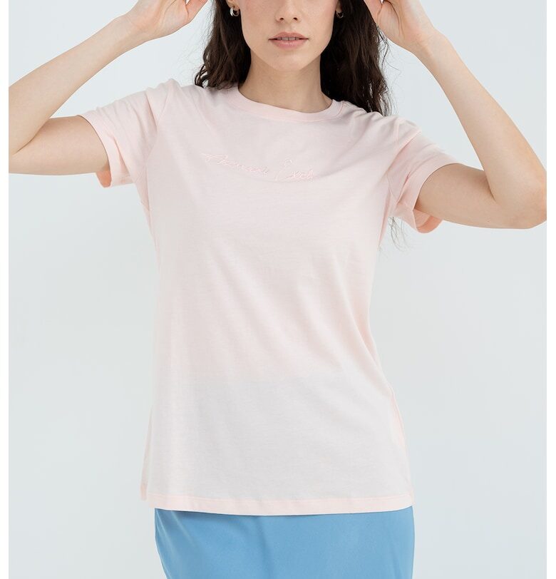 Памучна тениска с овално деколте ARMANI EXCHANGE