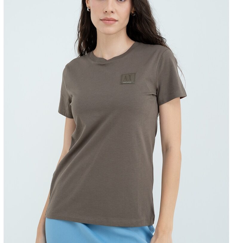 Памучна тениска с овално деколте ARMANI EXCHANGE