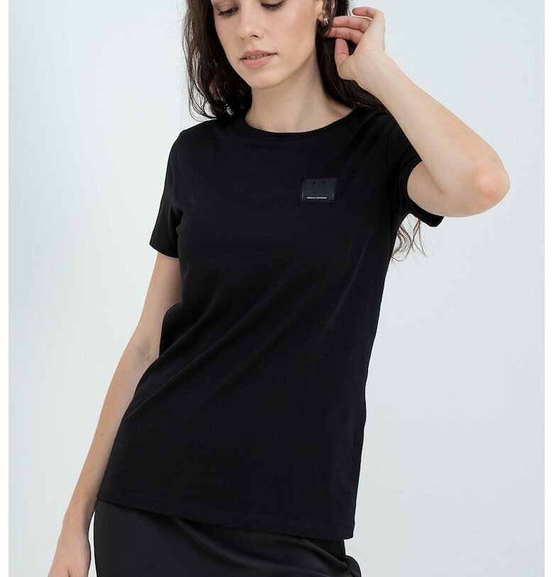 Памучна тениска с овално деколте ARMANI EXCHANGE