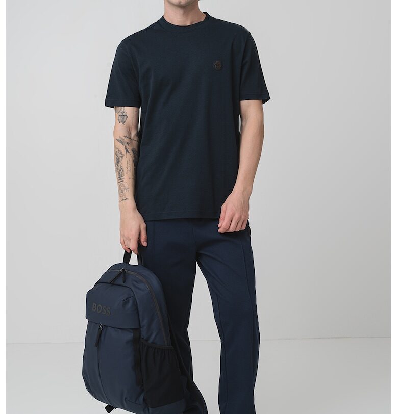 Памучна тениска с овално деколте BOSS