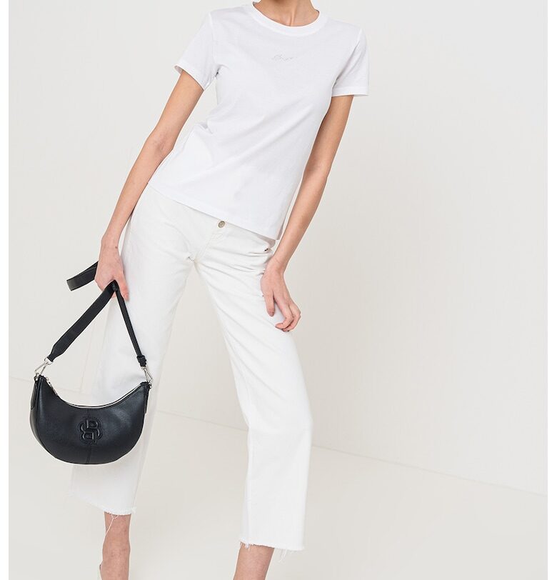 Памучна тениска с овално деколте BOSS