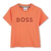 Памучна тениска с овално деколте BOSS Kidswear