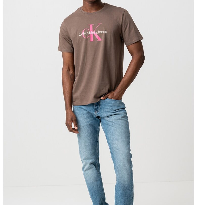 Памучна тениска с овално деколте CALVIN KLEIN JEANS