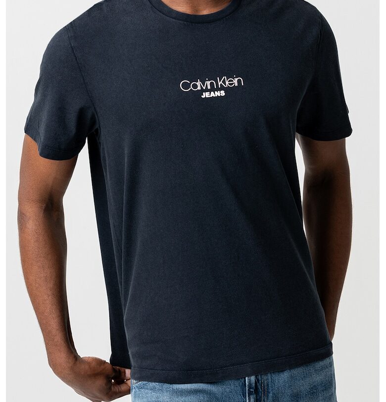 Памучна тениска с овално деколте CALVIN KLEIN JEANS