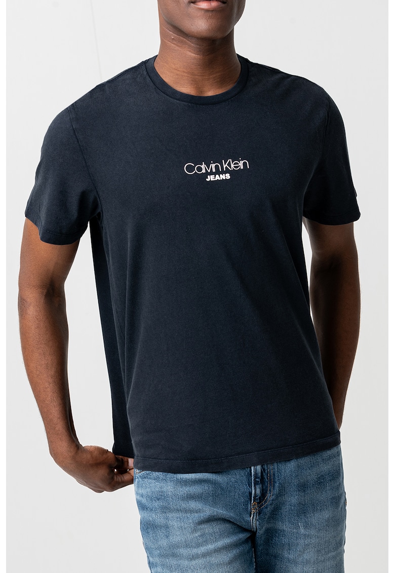 Памучна тениска с овално деколте CALVIN KLEIN JEANS