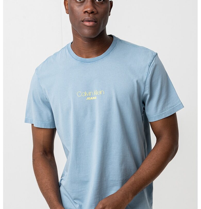 Памучна тениска с овално деколте CALVIN KLEIN JEANS