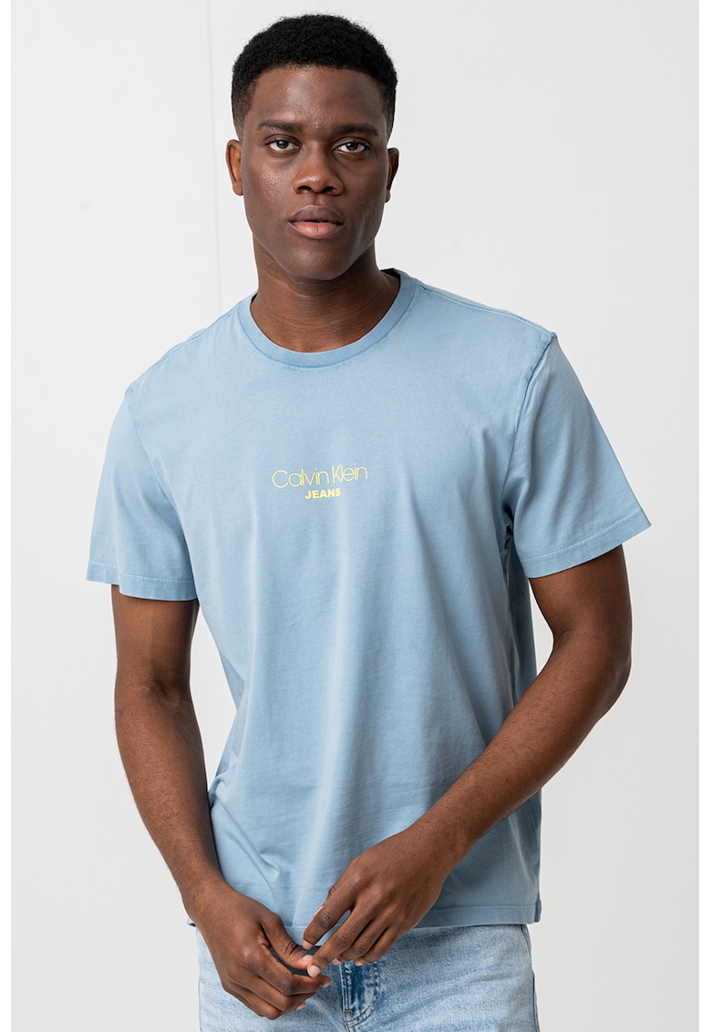 Памучна тениска с овално деколте CALVIN KLEIN JEANS