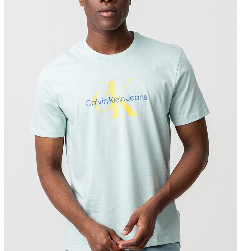 Памучна тениска с овално деколте CALVIN KLEIN JEANS