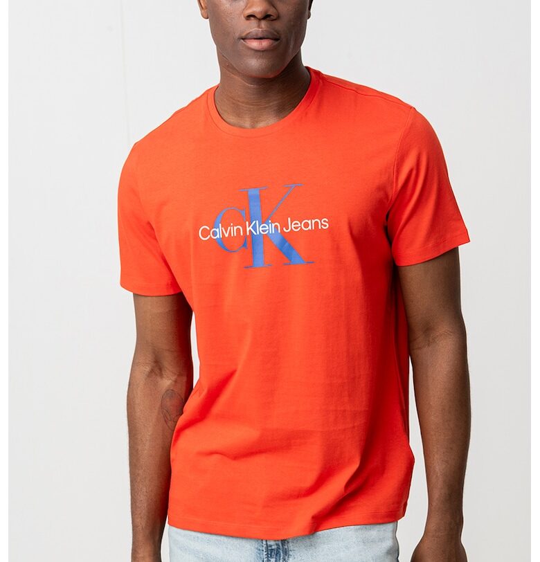 Памучна тениска с овално деколте CALVIN KLEIN JEANS