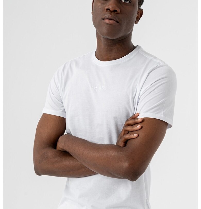 Памучна тениска с овално деколте GUESS