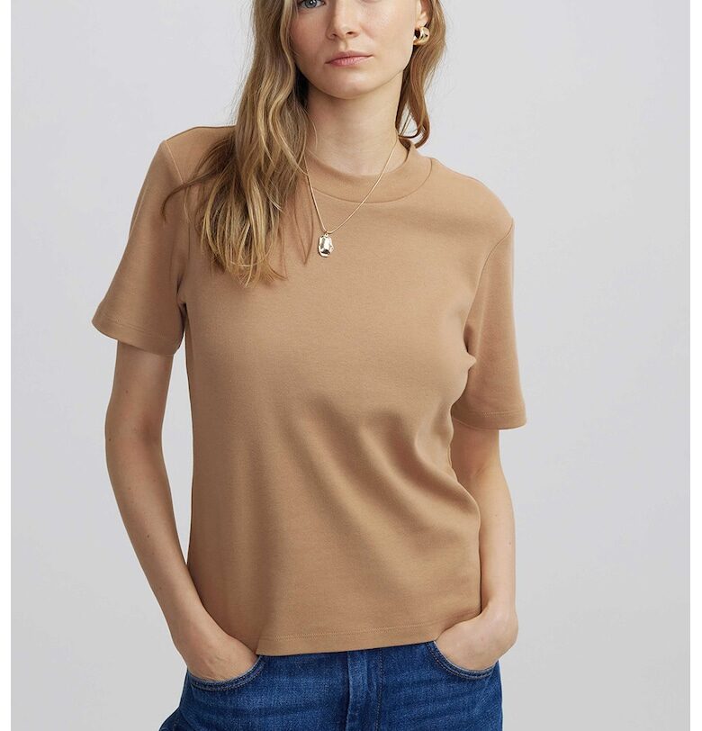 Памучна тениска с овално деколте Ipekyol