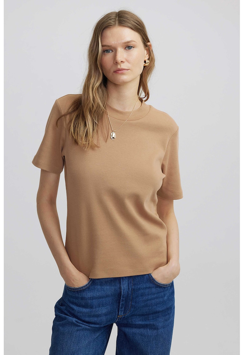 Памучна тениска с овално деколте Ipekyol