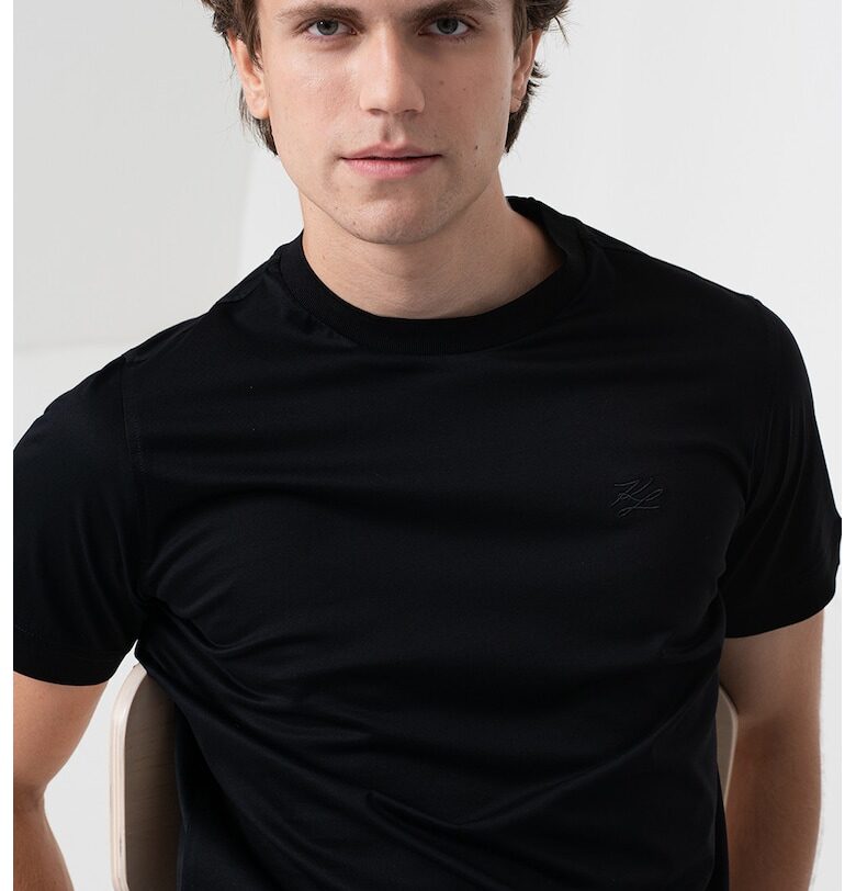 Памучна тениска с овално деколте Karl Lagerfeld