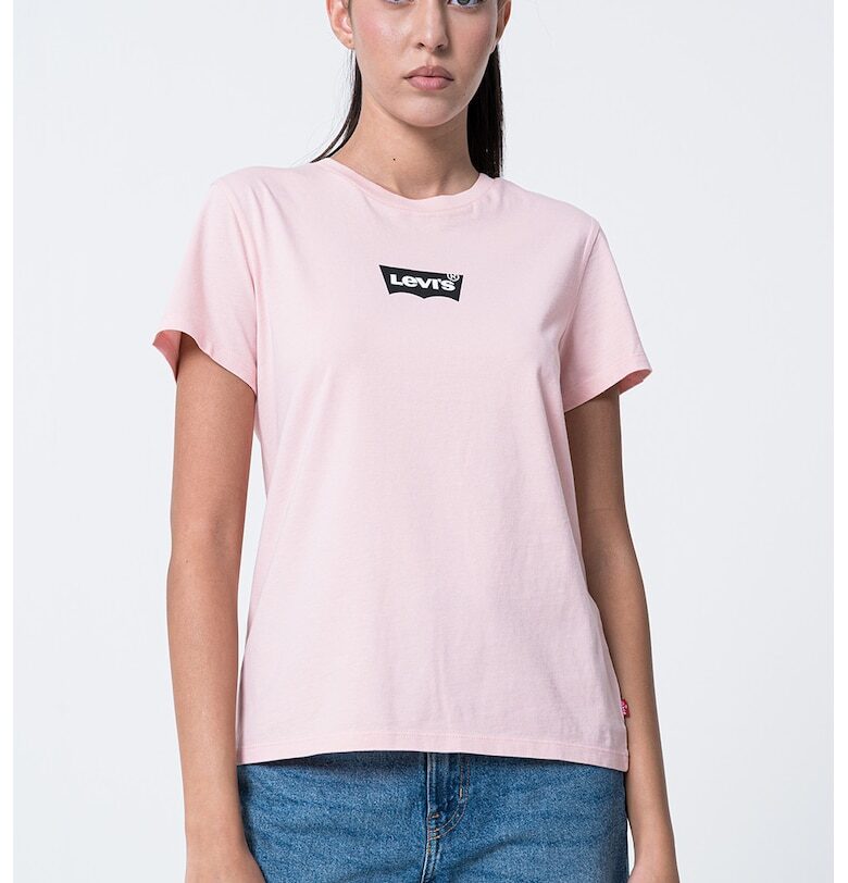 Памучна тениска с овално деколте Levis