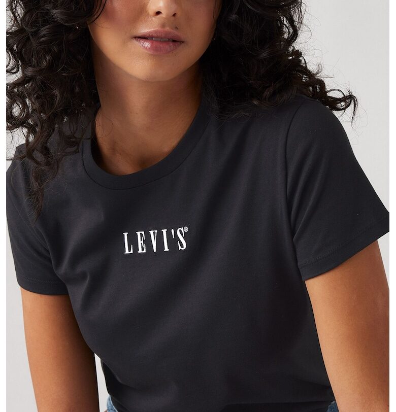 Памучна тениска с овално деколте Levis