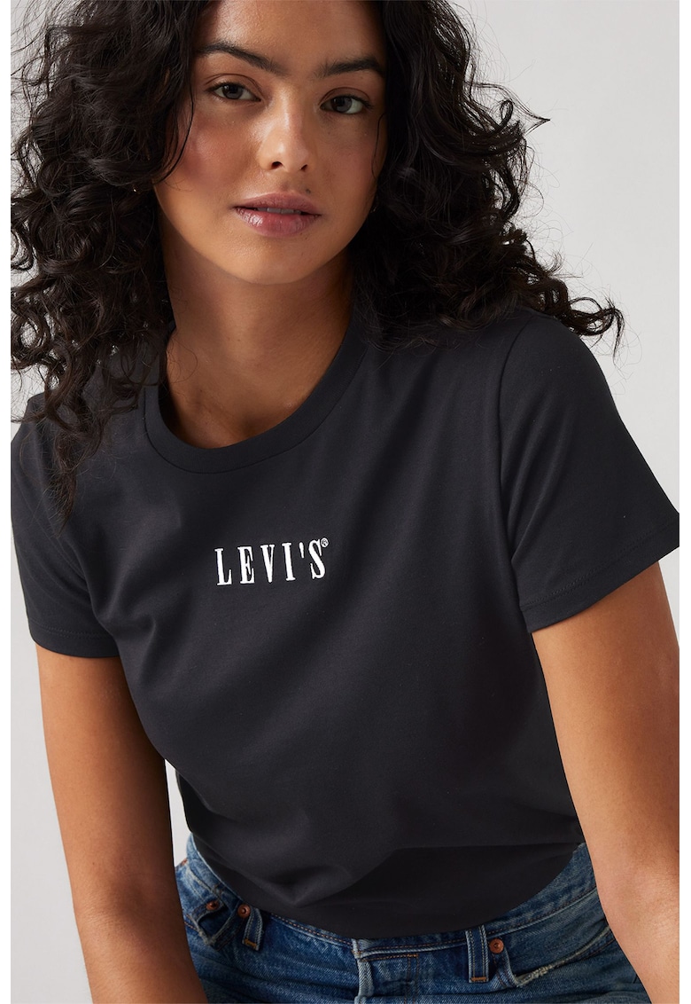 Памучна тениска с овално деколте Levis