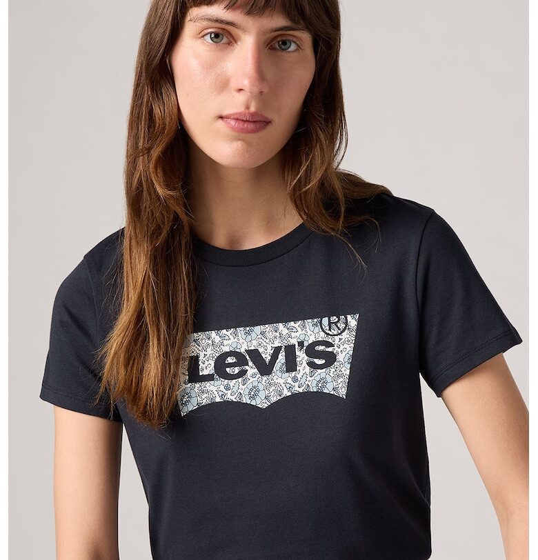 Памучна тениска с овално деколте Levis