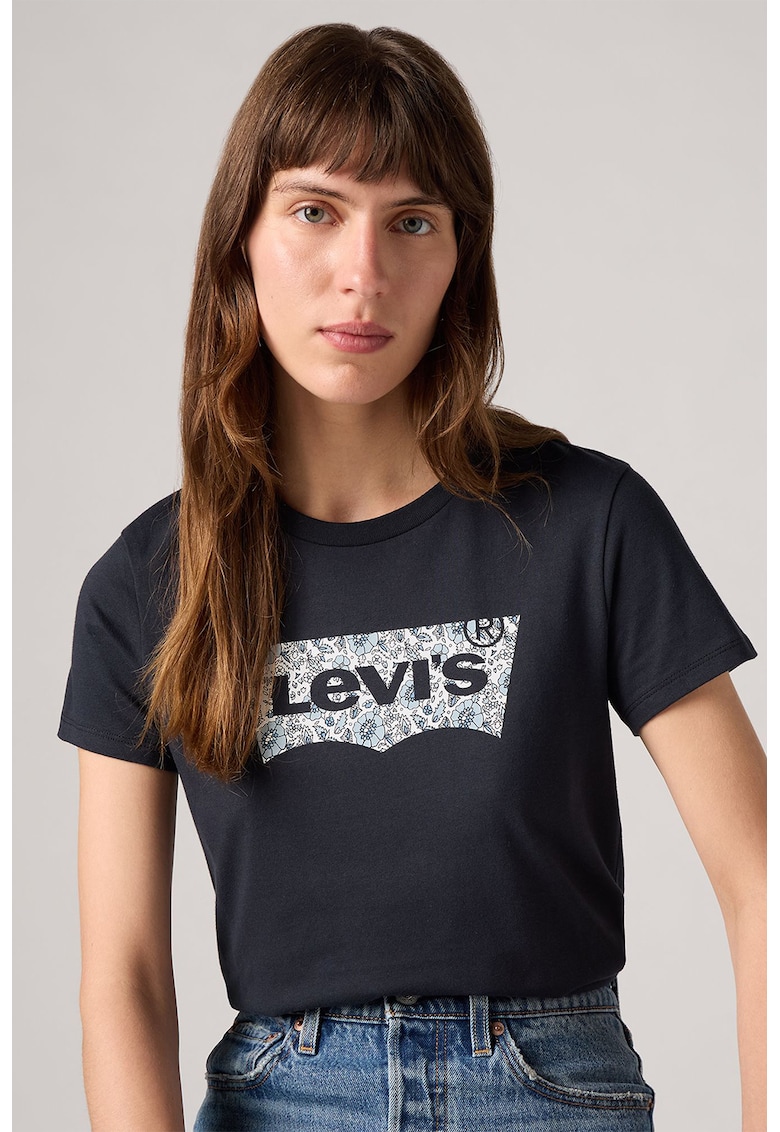 Памучна тениска с овално деколте Levis